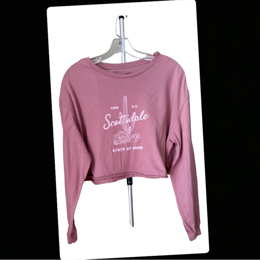 KITTENISH SCOTTSDALE STATE OF MIND CROPPED LONG SLEEVE TEE WORN ONCE